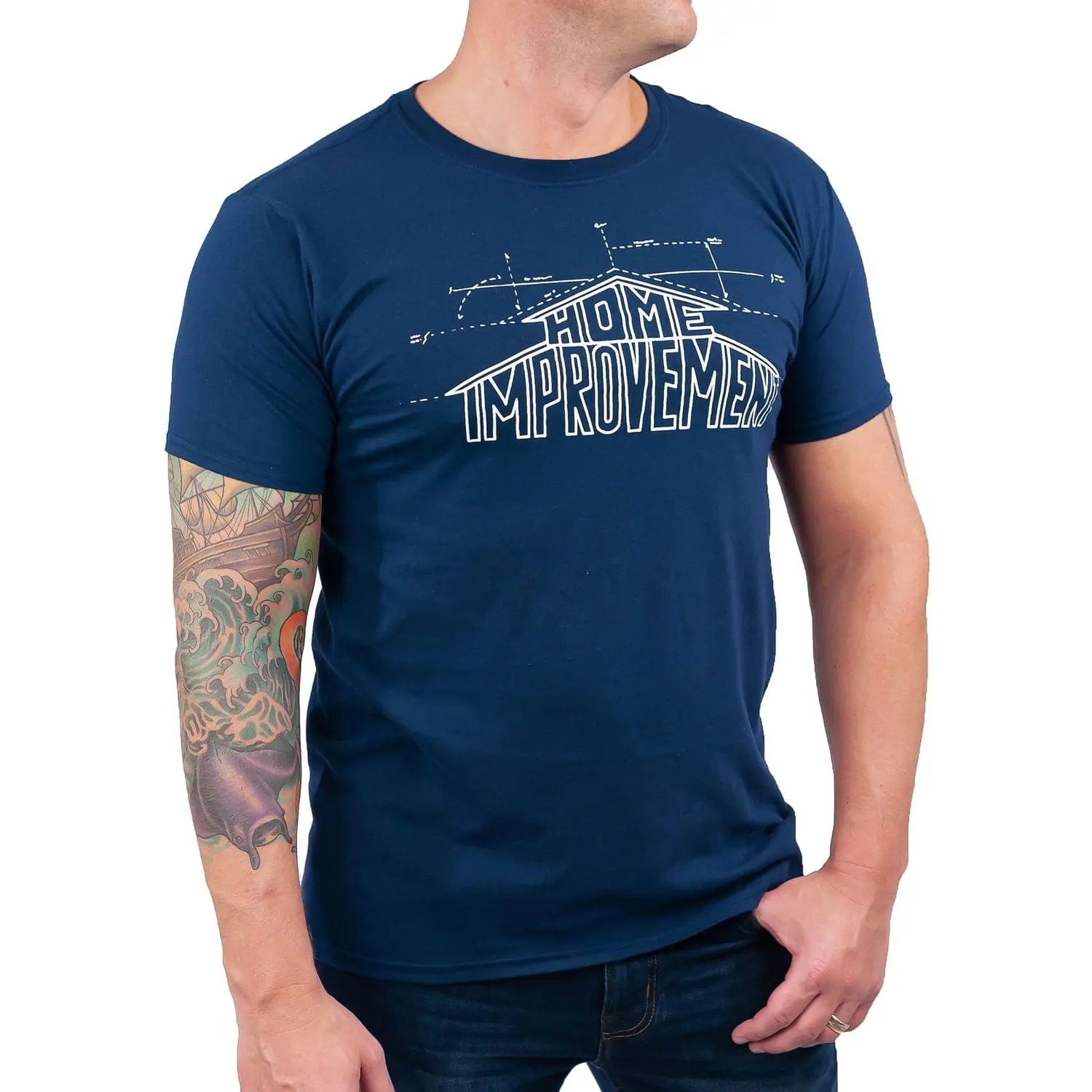 Ripple Junction Home Improvement Logo Men's Navy T-Shirt 2 Ripple Junction Home Improvement Logo Men's Navy T-Shirt - Image 2