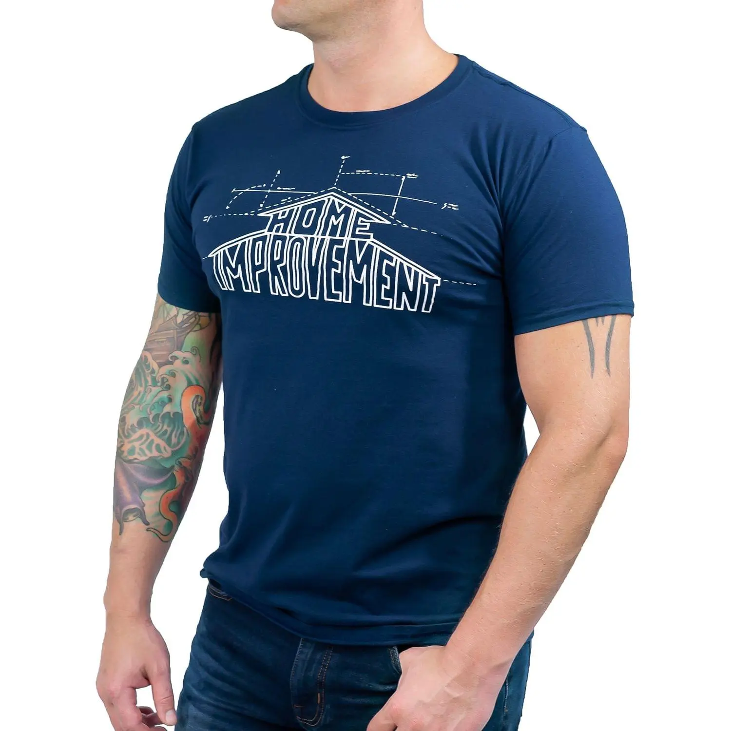 Ripple Junction Home Improvement Logo Men's Navy T-Shirt 3 Ripple Junction Home Improvement Logo Men's Navy T-Shirt - Image 3