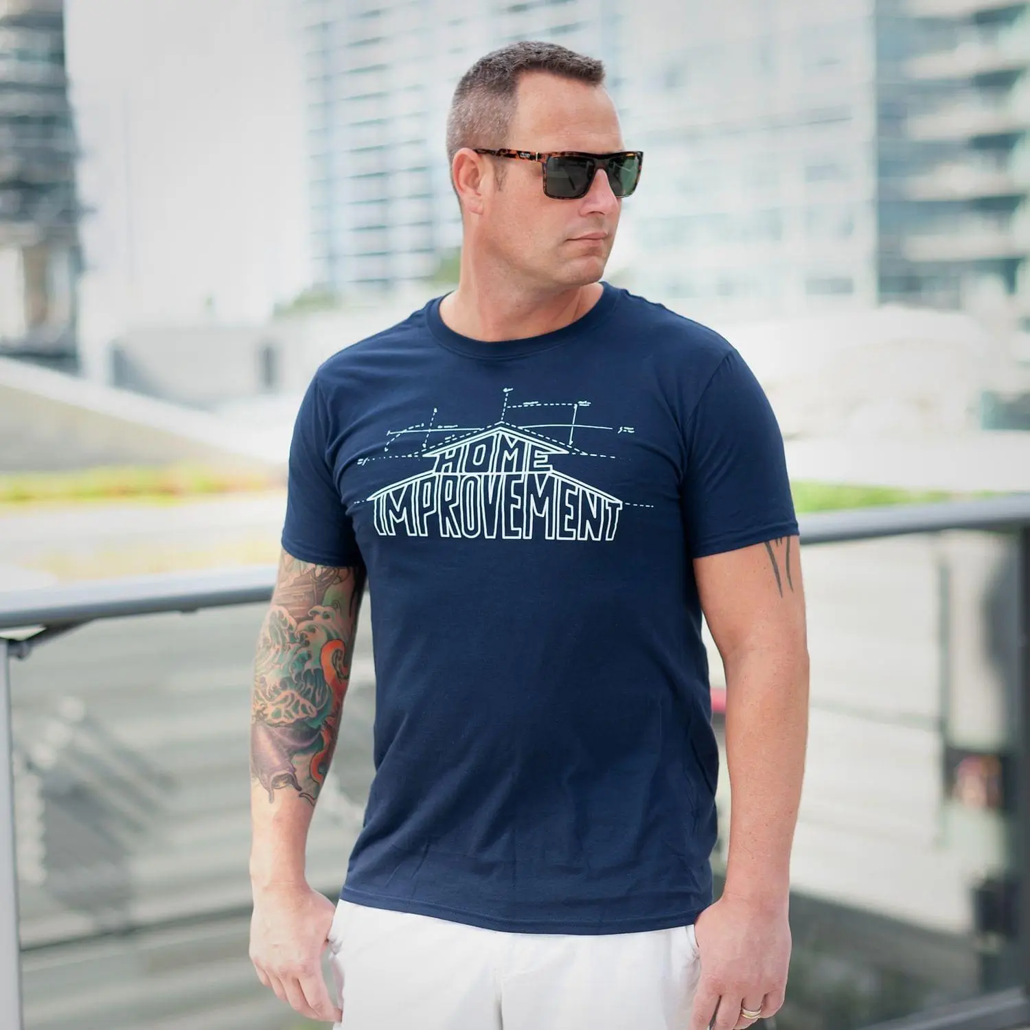 Ripple Junction Home Improvement Logo Men's Navy T-Shirt 7 Ripple Junction Home Improvement Logo Men's Navy T-Shirt - Image 7
