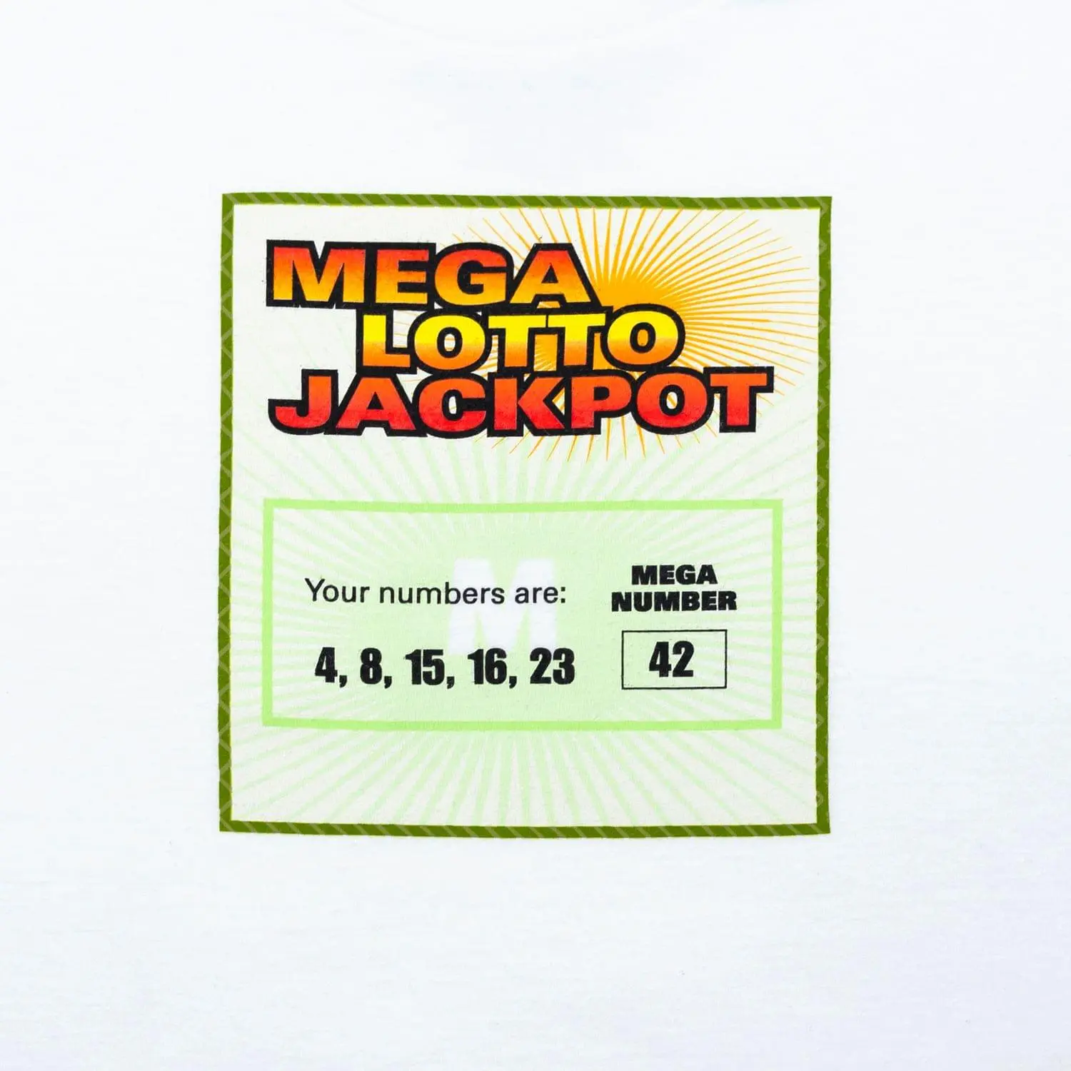 Ripple Junction Lost "Mega Lotto Jackpot" Men's White T-Shirt 4 Ripple Junction Lost "Mega Lotto Jackpot" Men's White T-Shirt - Image 4