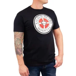 Ripple Junction Scrubs "Sacred Heart Hospital" Men's Black T-Shirt -Hoodies Sales RPJ S6AS2001L CB