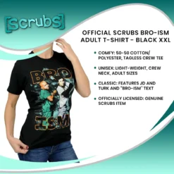 Ripple Junction Official Scrubs Bro-ism Adult T-Shirt - Black 13 Ripple Junction Official Scrubs Bro-ism Adult T-Shirt - Black -Hoodies Sales RPJ S6AS2014 PGR