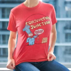 Ripple Junction Schoolhouse Rock! “Conjunction Junction” Adult T-Shirt - Red -Hoodies Sales RPJ SCAS2002TT PE ed2a9f33 f4ee 433f a5b7 ba242e3ed5d3