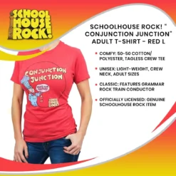 Ripple Junction Schoolhouse Rock! “Conjunction Junction” Adult T-Shirt - Red -Hoodies Sales RPJ SCAS2002TT PGR 0c5c3f4a 4b84 4ef6 b936 4cb517ccbdcd
