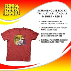 Ripple Junction Schoolhouse Rock! "I'm Just A Bill" Adult T-Shirt - Black 8 Ripple Junction Schoolhouse Rock! "I'm Just A Bill" Adult T-Shirt - Black -Hoodies Sales RPJ SCAS2005S CGR