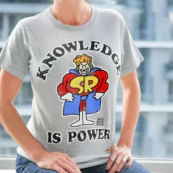 Ripple Junction Schoolhouse Rock! “Knowledge Is Power” Adult T-Shirt - Grey -Hoodies Sales RPJ SCAS2081 PE 175e0ab0 b896 43f2 912e 0f9b1f743cd1