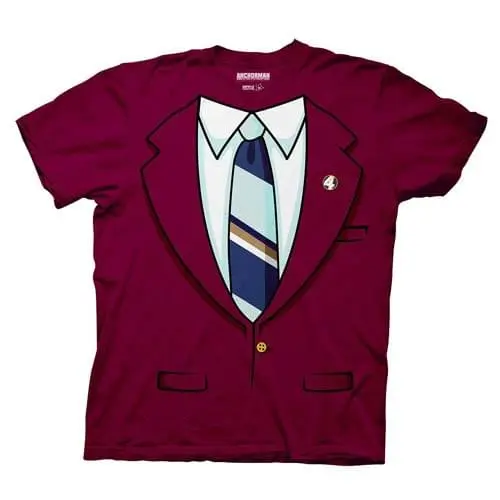 Ripple Junction Anchorman Burgundy Suit Adult T-Shirt 2 Ripple Junction Anchorman Burgundy Suit Adult T-Shirt - Image 2