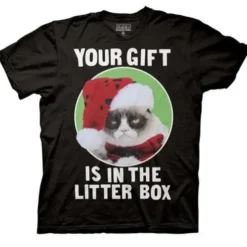 Ripple Junction Grumpy Cat Your Gift Is In The Litter Box Black T-Shirt Adult