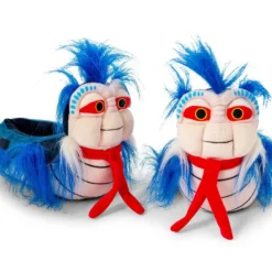 Surreal Entertainment Labyrinth Ello Worm Plush Slippers For Adults | One Size Fits Most