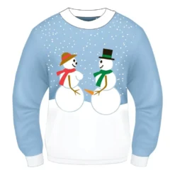 Forum Novelties Ugly Christmas Snow Couple Adult Sweater